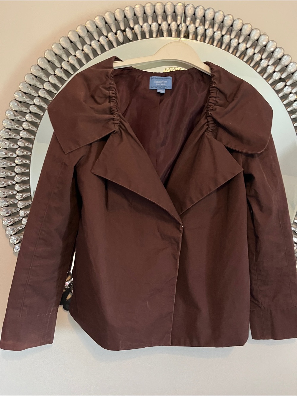 Simply Vera Vera Wang Deep Brown Ruched Collar Blazer in chocolate brown